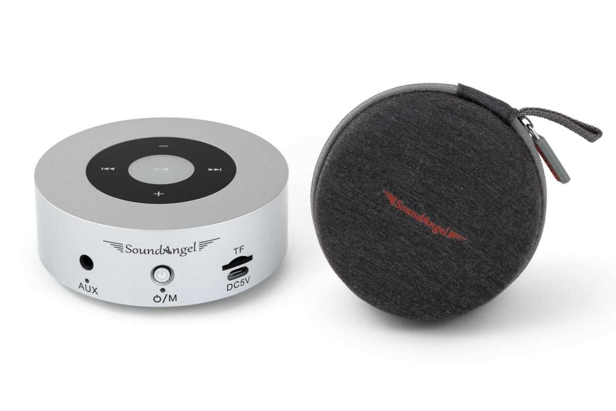 Mini-Lautsprecher mit Hülle zur Aufbewahrung oder für den sicheren Transport