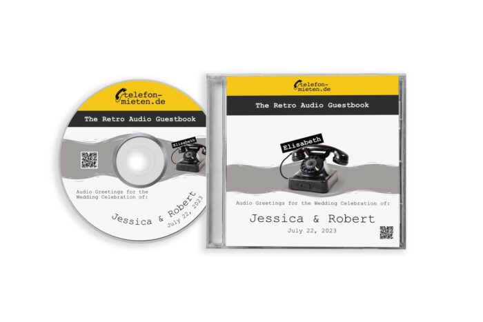 Deine Audiogrüße auf einer individuellen Audio CD mit personalisiertem Cover und bedrucktem CD-Label.