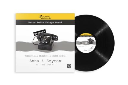 Deine Audiogrüße auf einer individuellen Schallplatte mit personalisiertem Cover und Label.